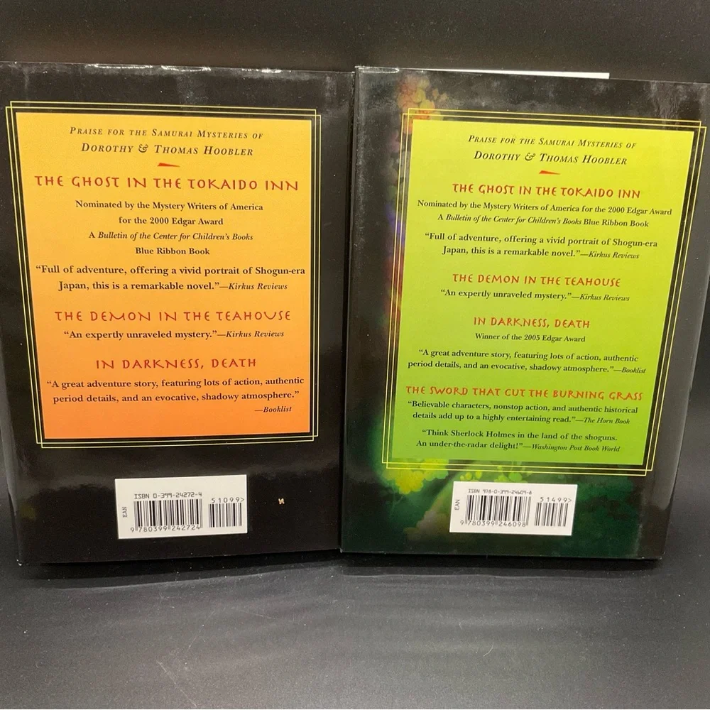 2 Book Lot The Samurai Mysteries by Dorothy & Thomas Hoobler new hardcovers
